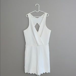 Scalloped White Romper